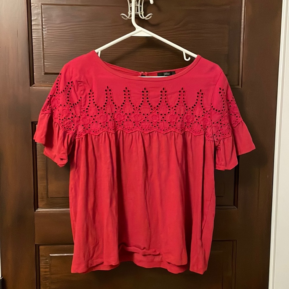 J crew eyelet blouse